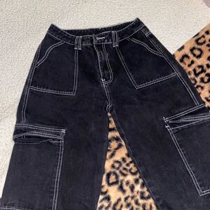 PETITE High Waist Flap Pocket Cargo Jeans